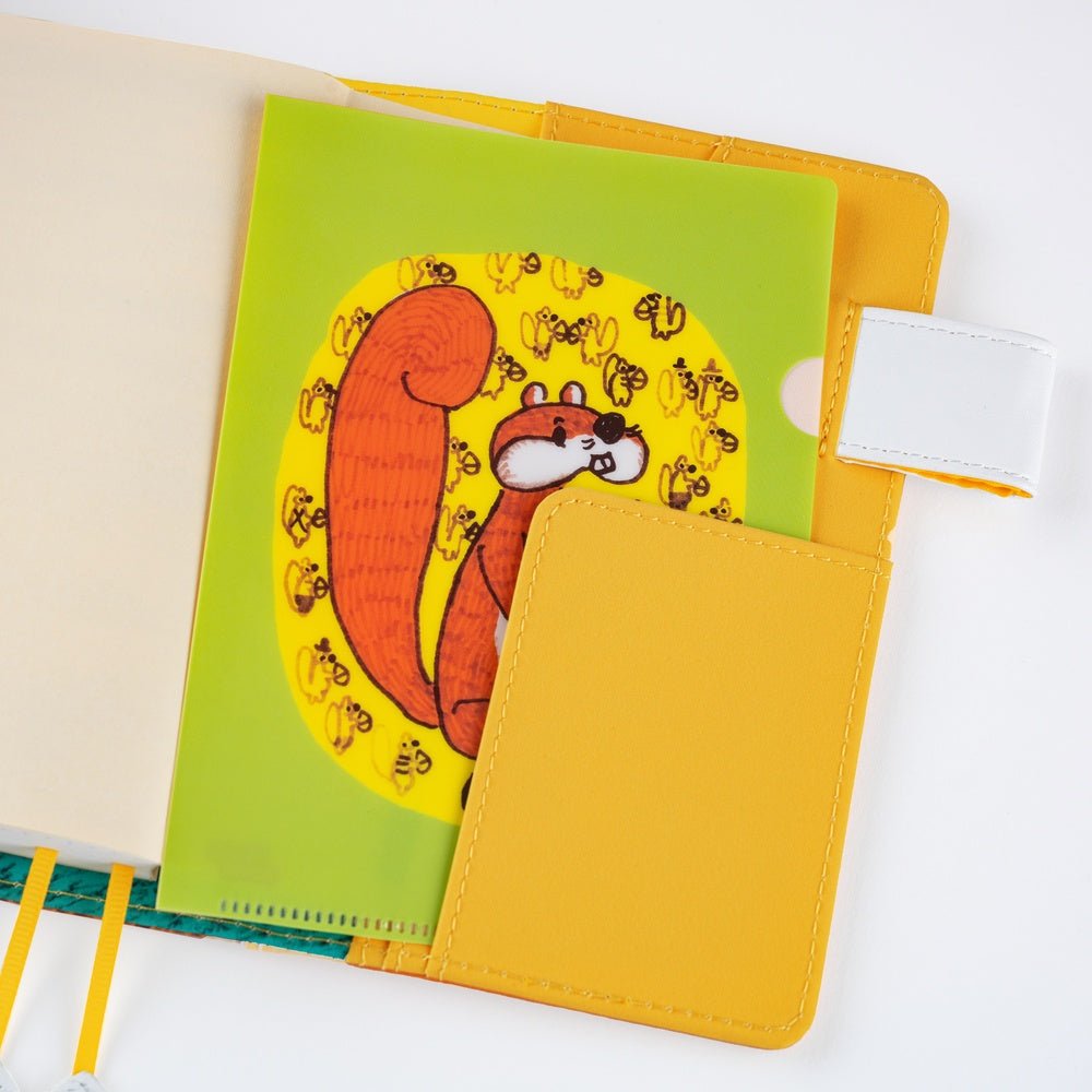 100%ORANGE: Hobonichi Folder Set of 3 for A6 Size (Squirrel’s Moving Day) Boston General Store