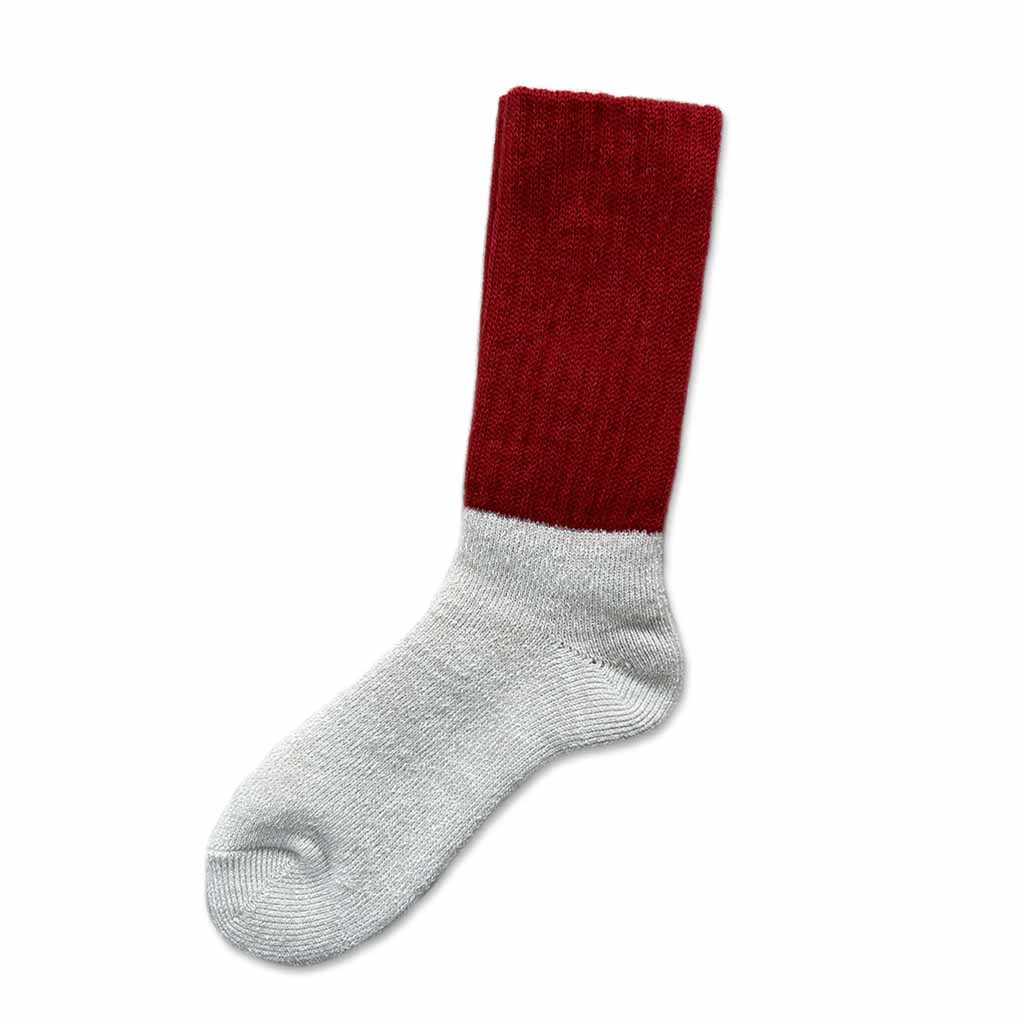 Mohair Wool Pile Socks Small Christmas Red  at Boston General Store