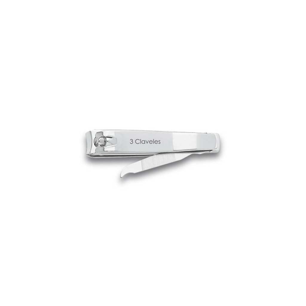 8 cm metal nail clippers with built in file on white background