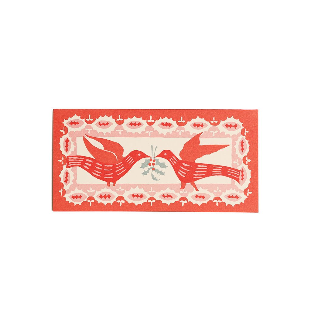 A Pack of Six Long Two Christmas Birds Cards Boston General Store