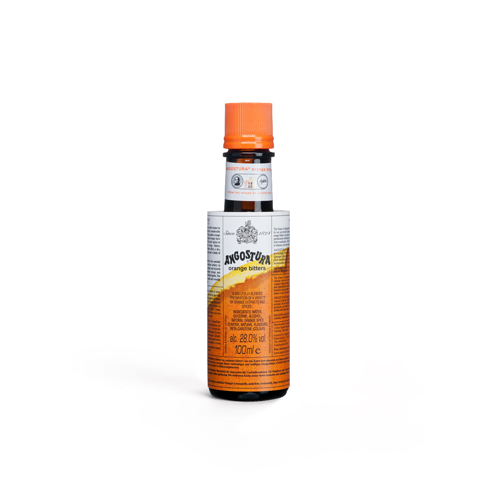 Bottle of Angostura Orange Bitters on a white background