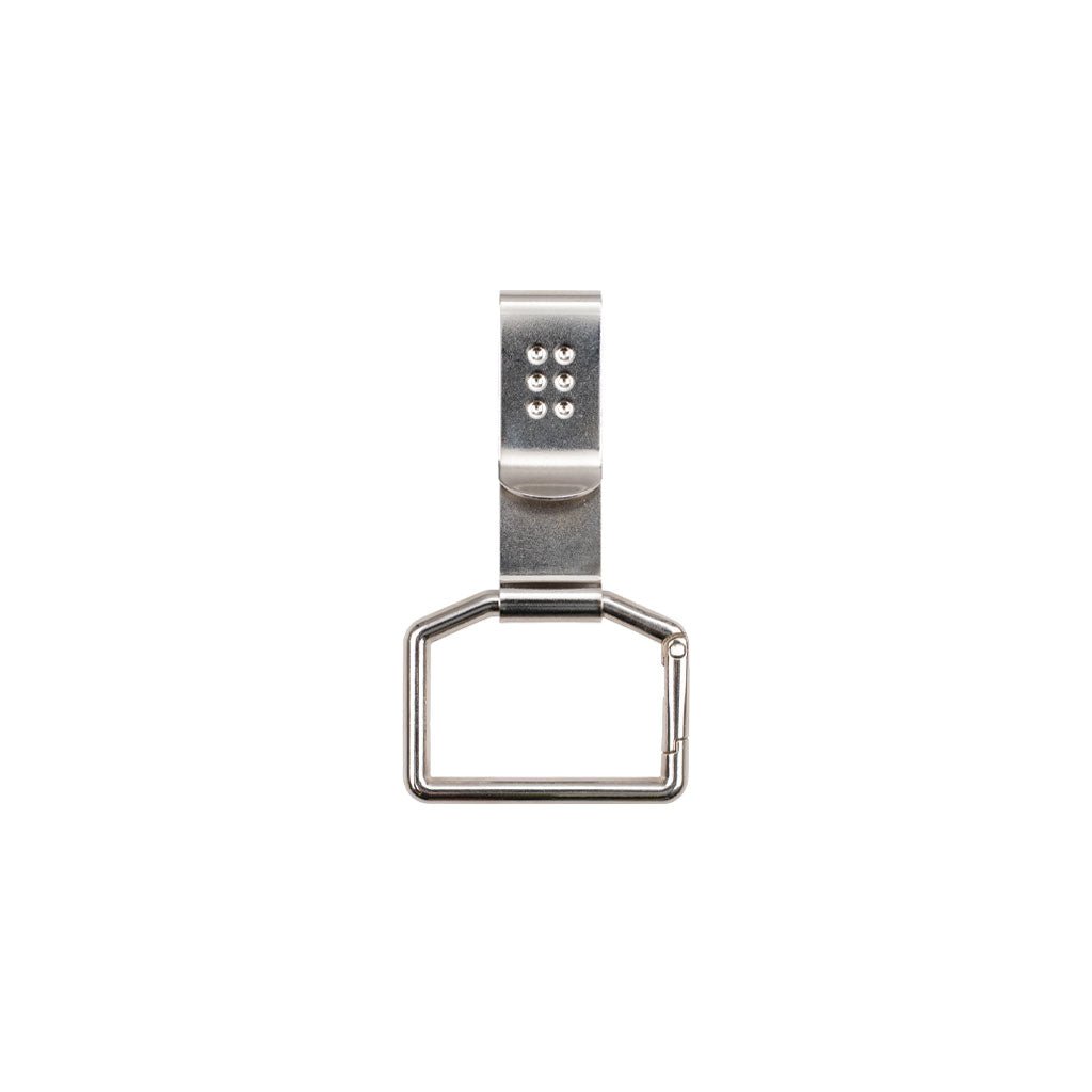 Chrome niwaki belt clip on white background