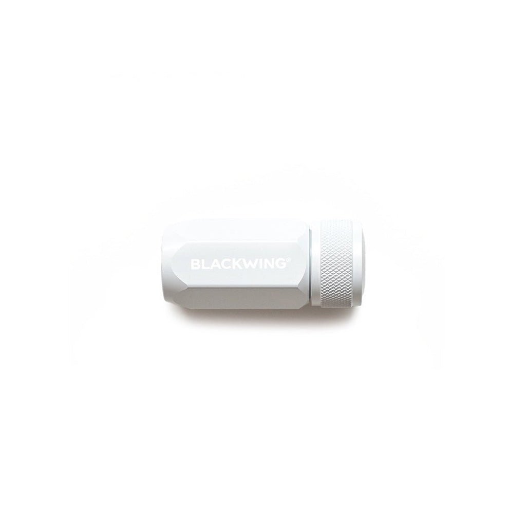 White pencil sharpener with Blackwing branding on white background