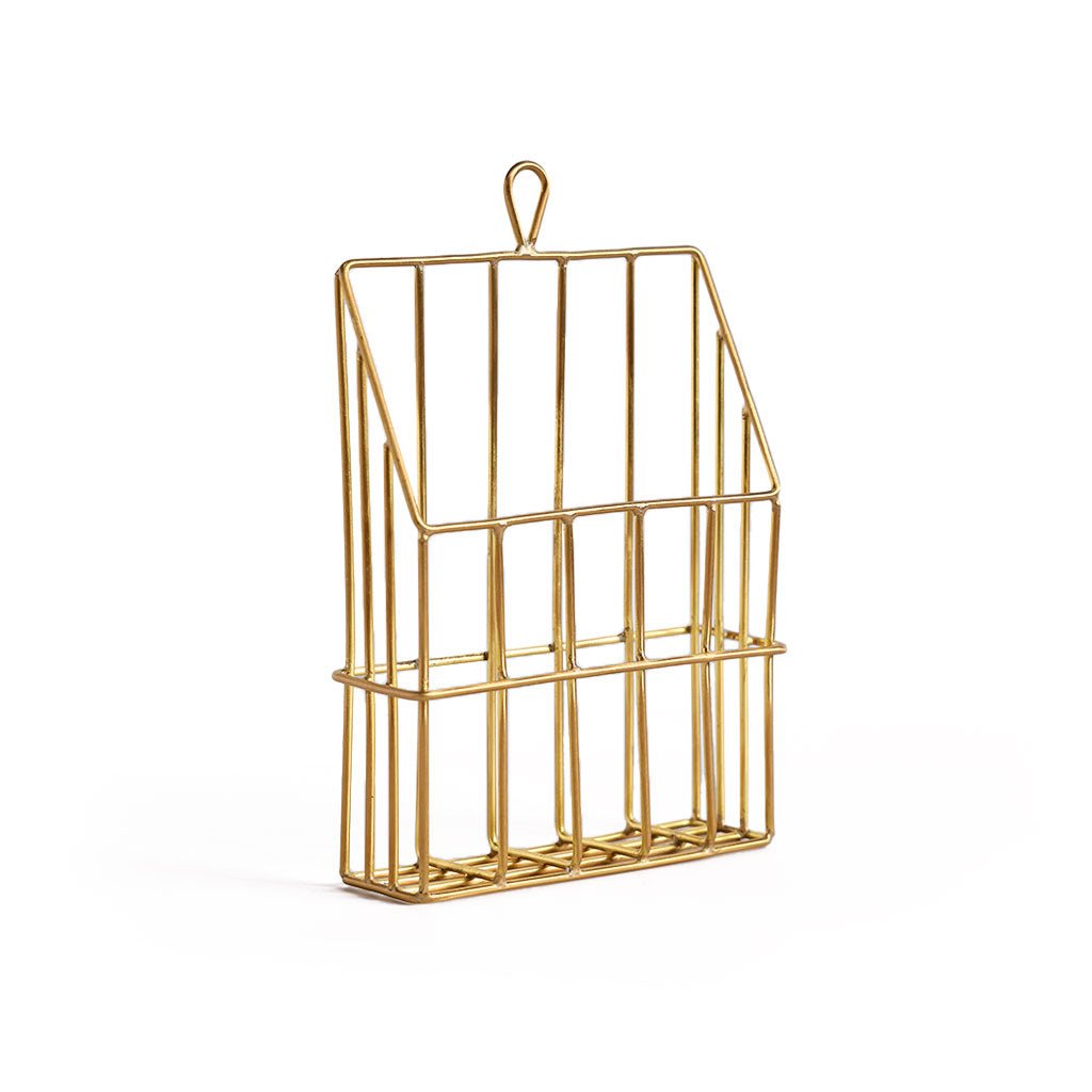 Brass Hanging Organizer Basket Boston General Store