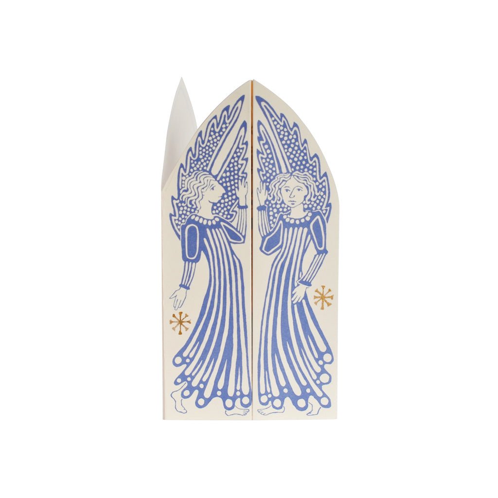 A triptych card with the front panel folded closed.