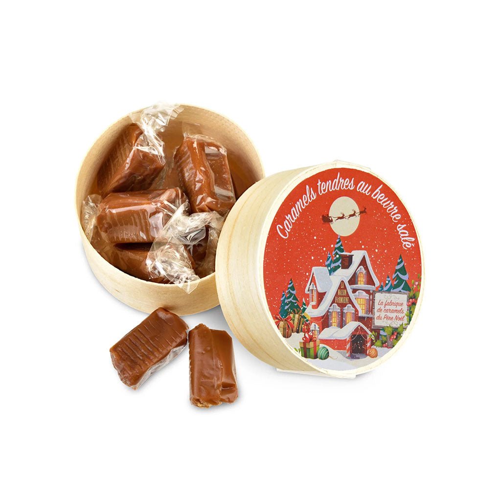 Caramel Tendres with Fleur de Sel in Wood Holiday Box Boston General Store