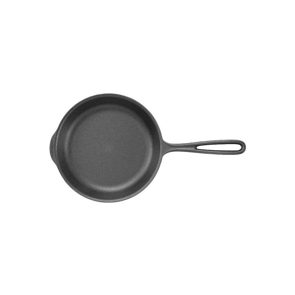 8 inch cast iron skillet frying pan on white background