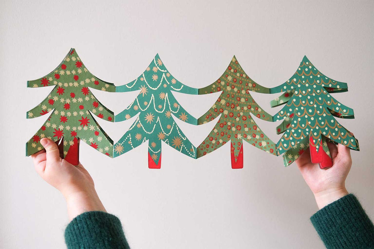 Christmas Trees Concertina Garland Boston General Store