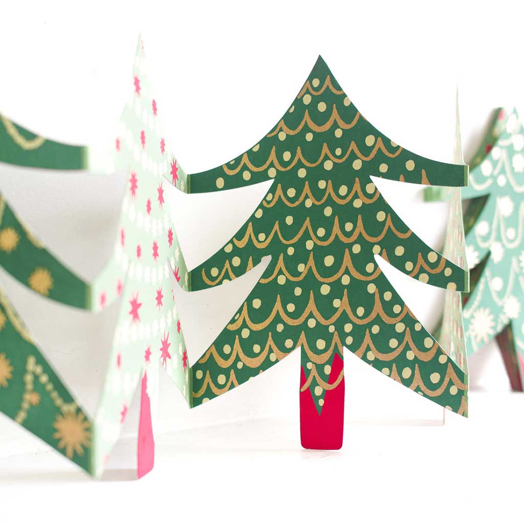 Christmas Trees Concertina Garland Boston General Store