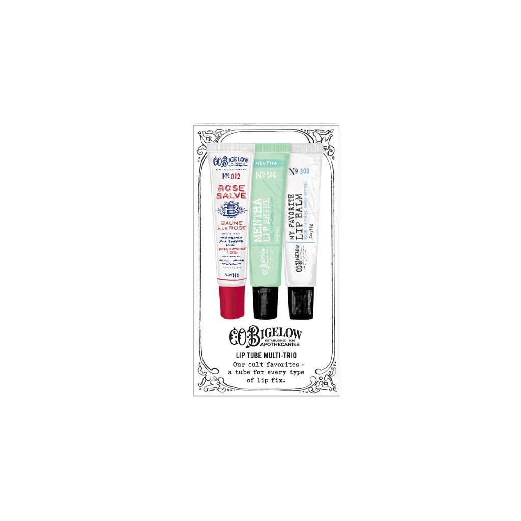 Front of lip balm gift set packaging.