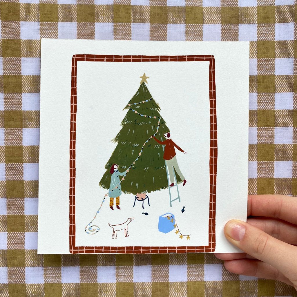 Decorating the Tree Holiday Card Boston General Store