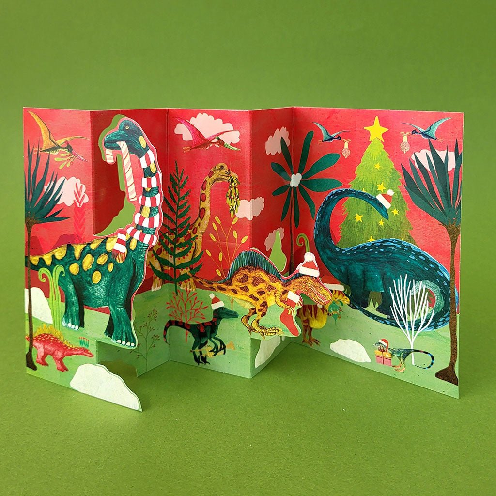 Dino Mighty Christmas Tri - Fold Card Pack Boston General Store
