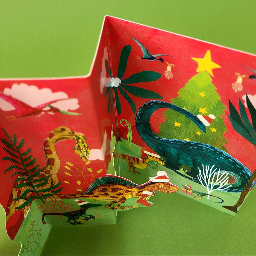 Dino Mighty Christmas Tri - Fold Card Pack Boston General Store