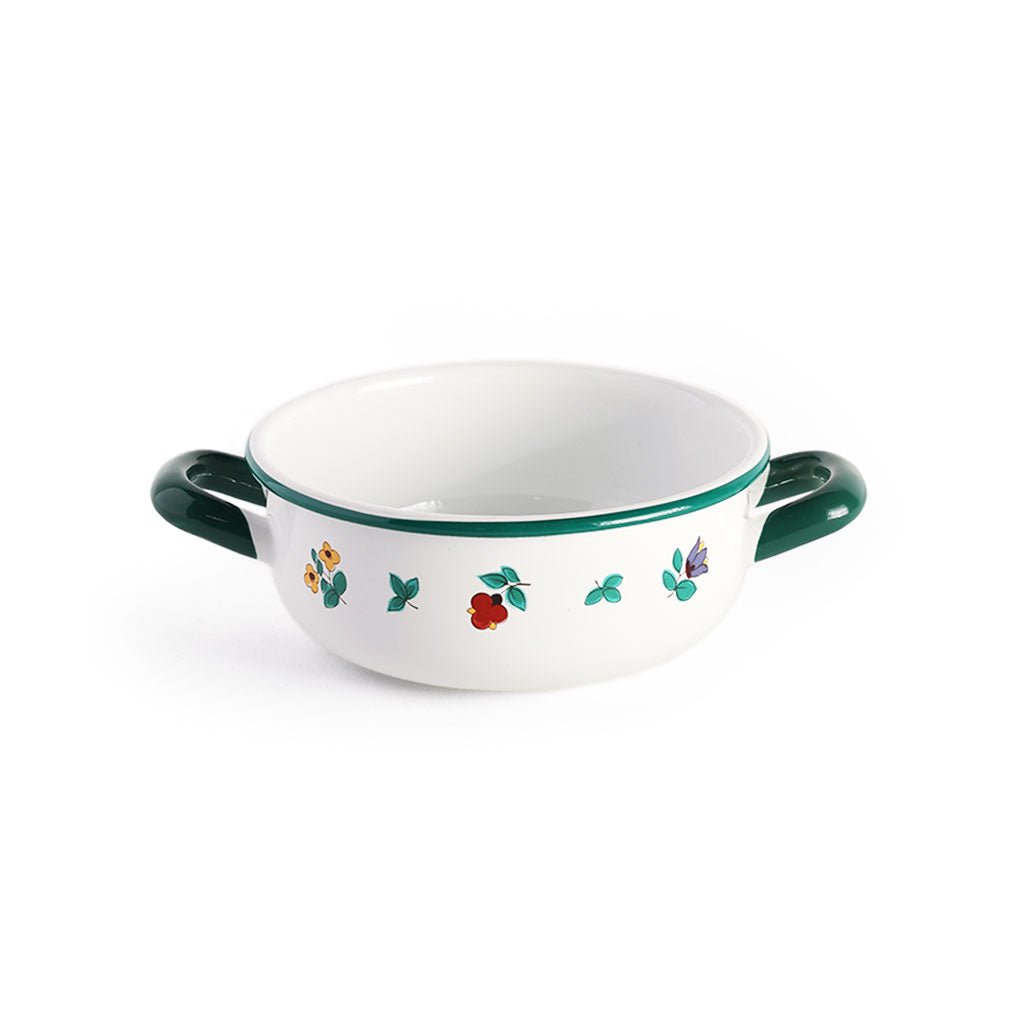 Enamel Farmers Bowl: Floral Design Boston General Store