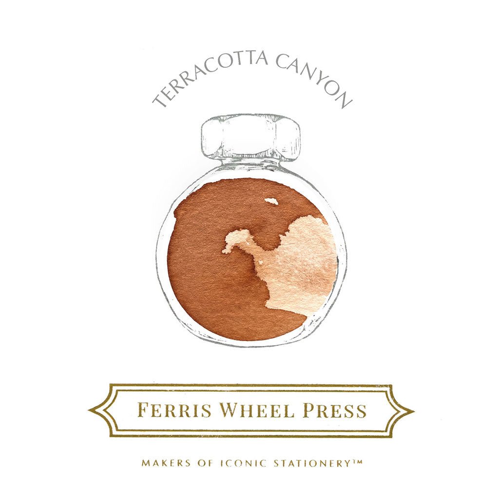 Terracotta Canyon color swatch with Ferris Wheel Press branding on a white background