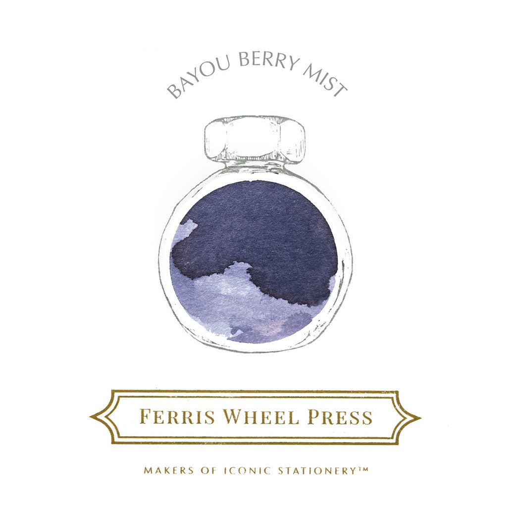 Ferris Wheel Press Bayou Berry Mist ink pad with watercolor design on a white background