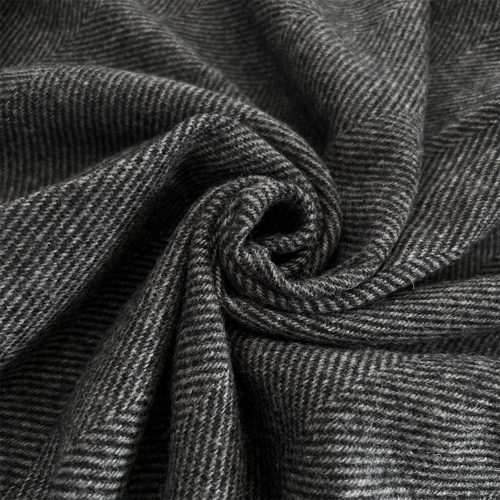 Graphite Herringbone Merino Lambswool Blanket Boston General Store
