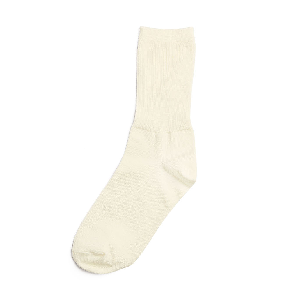 Merino wool ribbed sock in ivory.