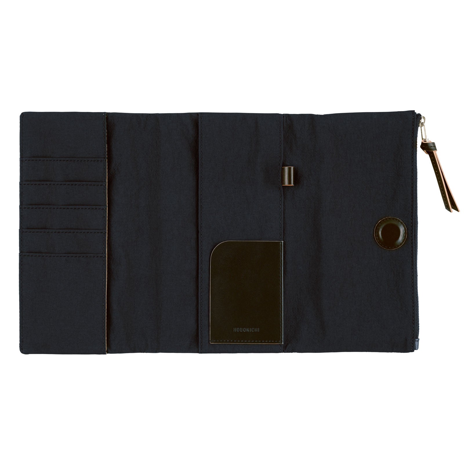 Black Hobonichi Techo Weeks Tragen cover on white background