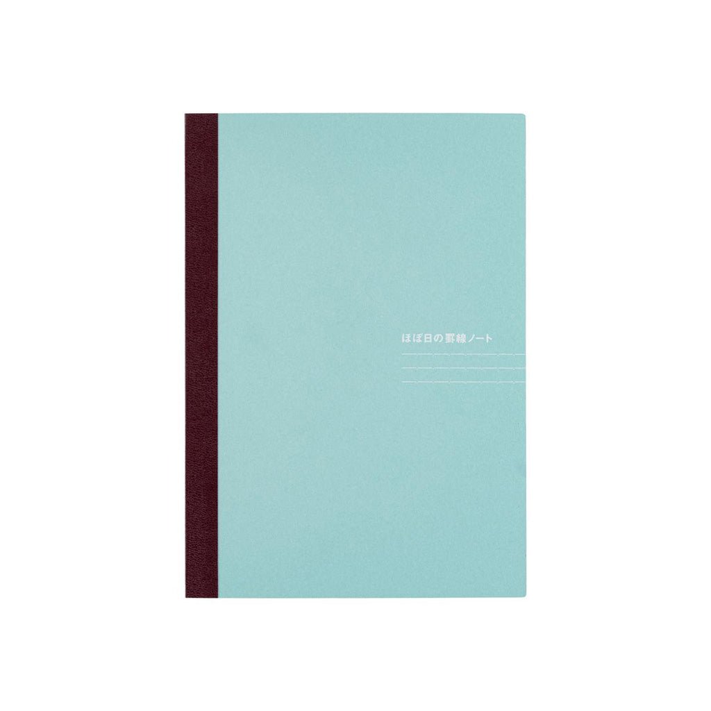A5 light blue notebook on white background