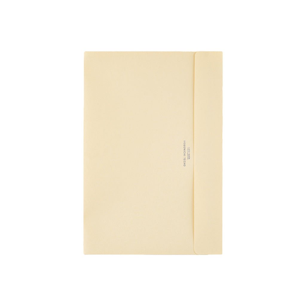 An A5-sized cream paper pocket envelope for Hobonichi Techo on white background