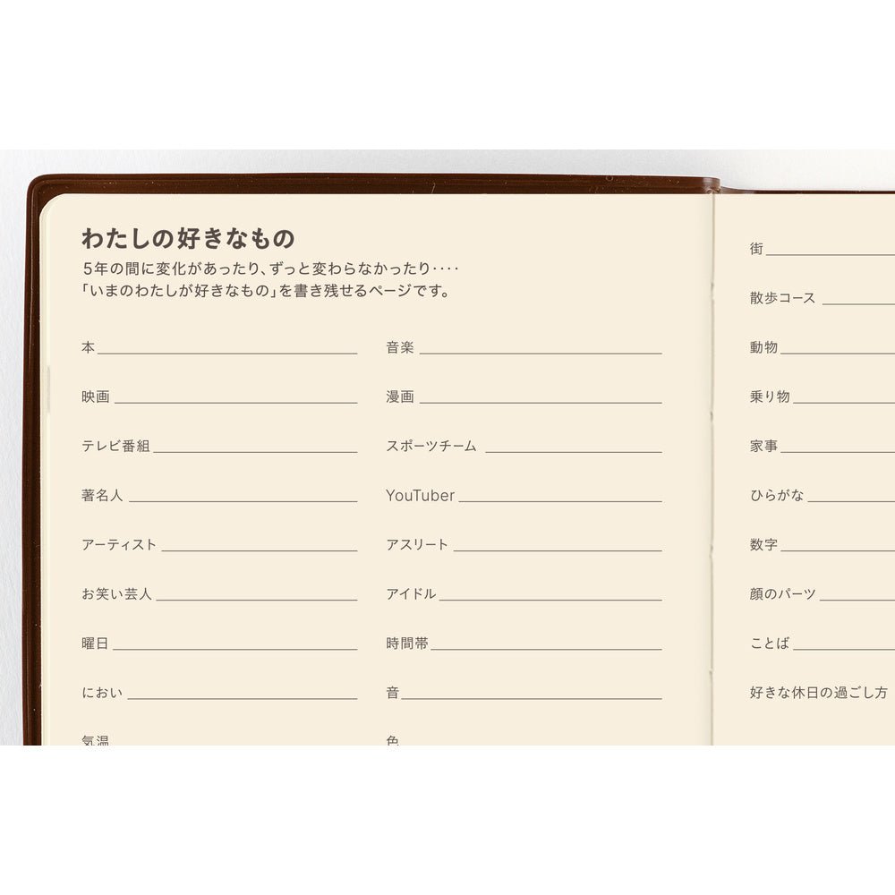 A Hobonichi Techo 5-year planner, for the years 2027-2031