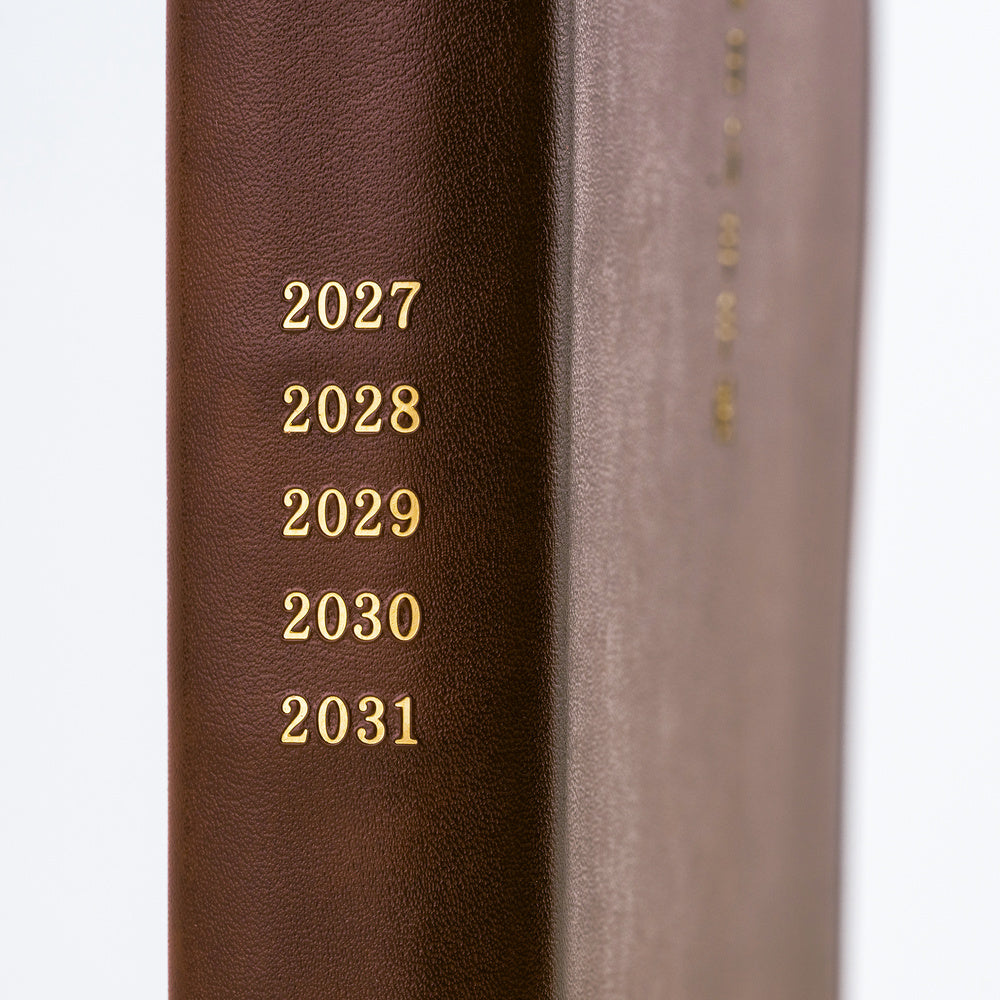 A Hobonichi Techo 5-year planner, for the years 2027-2031