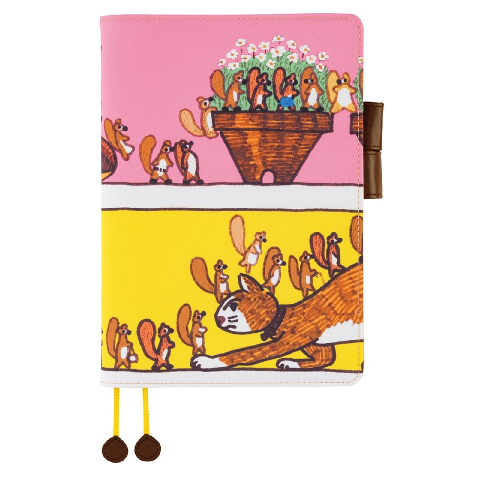 Hobonichi Techo Cousin A5 2026 - Book with Cover - 100%ORANGE: Where’s the Squirrel Going Boston General Store