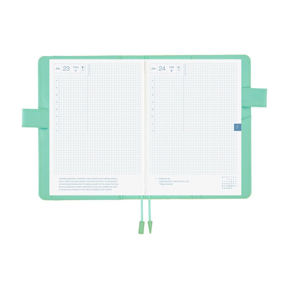 Hobonichi Techo Cousin A5 2026 - Book with Cover - Colors: Chamomile Mint Boston General Store
