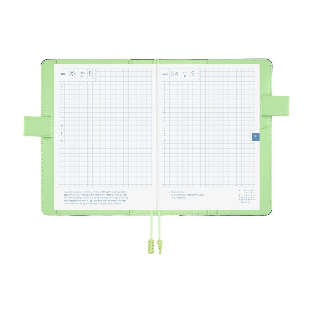 Hobonichi Techo Cousin A5 2026 - Book with Cover - Colors: Ivy Forest Boston General Store