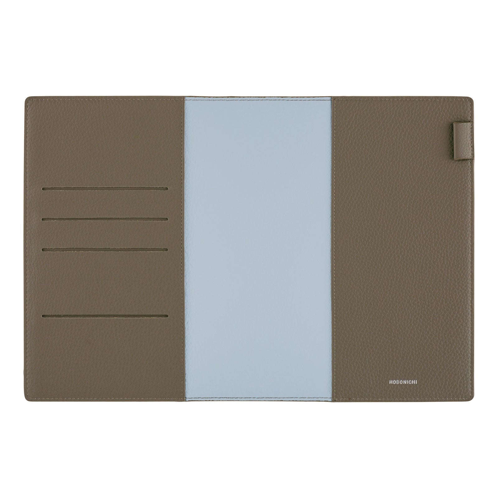 Hobonichi Techo Cousin A5 2026 - Book with Cover - Leather: Taut (Gray & Light Blue) Boston General Store
