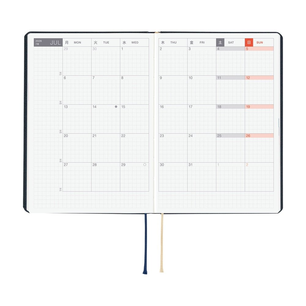 Hobonichi Techo HON A6 2026 - Slash (Navy) Boston General Store