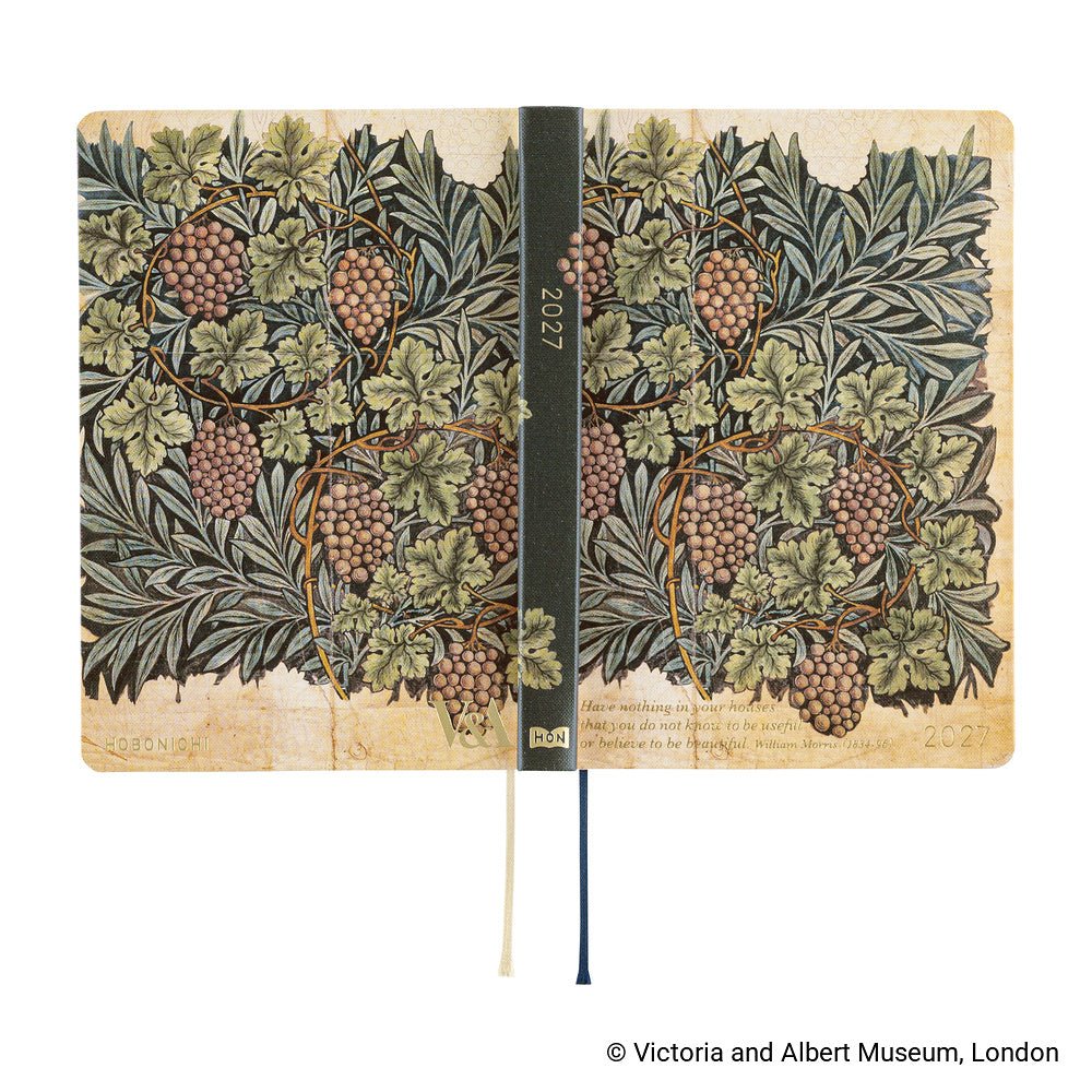 A 2027 Hobonichi A6 HON featuring a design inspired by the V&A Museum