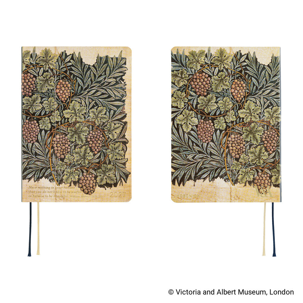 A 2027 Hobonichi A6 HON featuring a design inspired by the V&A Museum