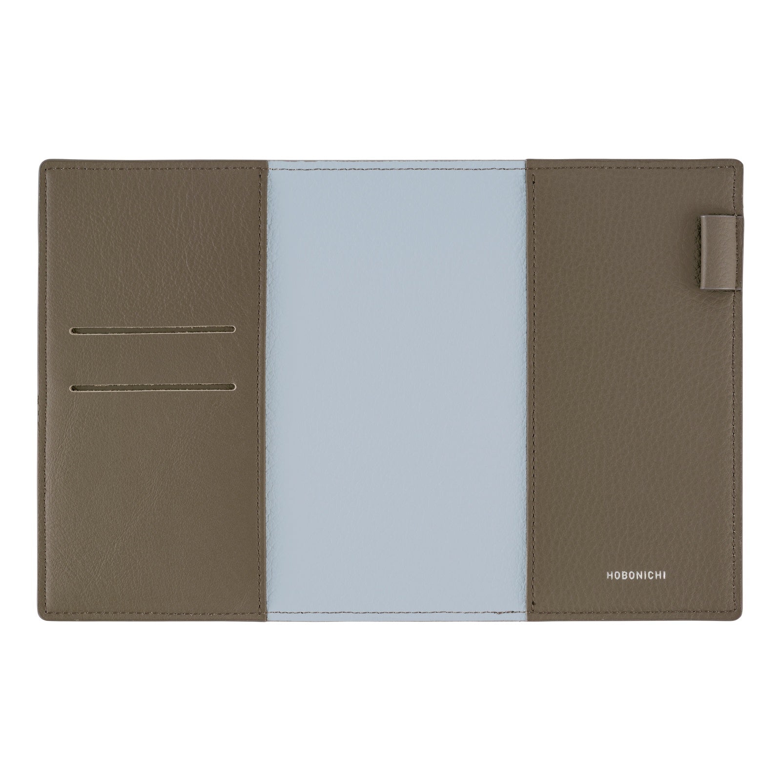 Hobonichi Techo Original A6 2026 - Book with Cover - Leather: Taut (Gray & Light Blue) Boston General Store