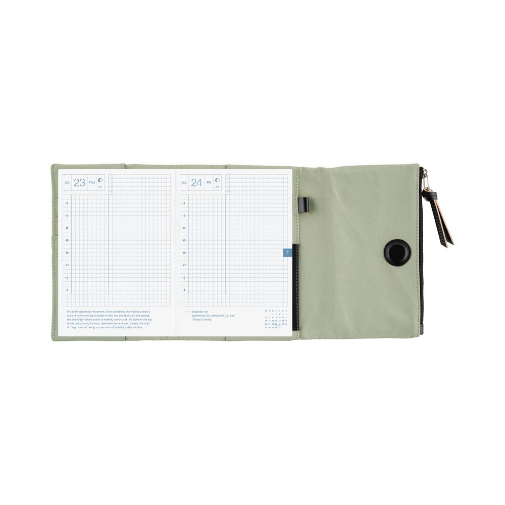 Hobonichi Techo Original A6 2026 - Book with Cover - Tragen: Oakmoss Boston General Store