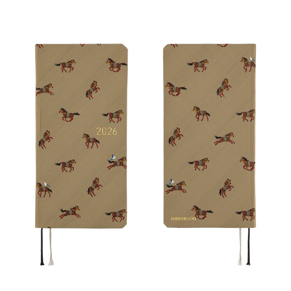 Hobonichi Techo Weeks 2026 - Bow & Tie: Galloping Horses Boston General Store