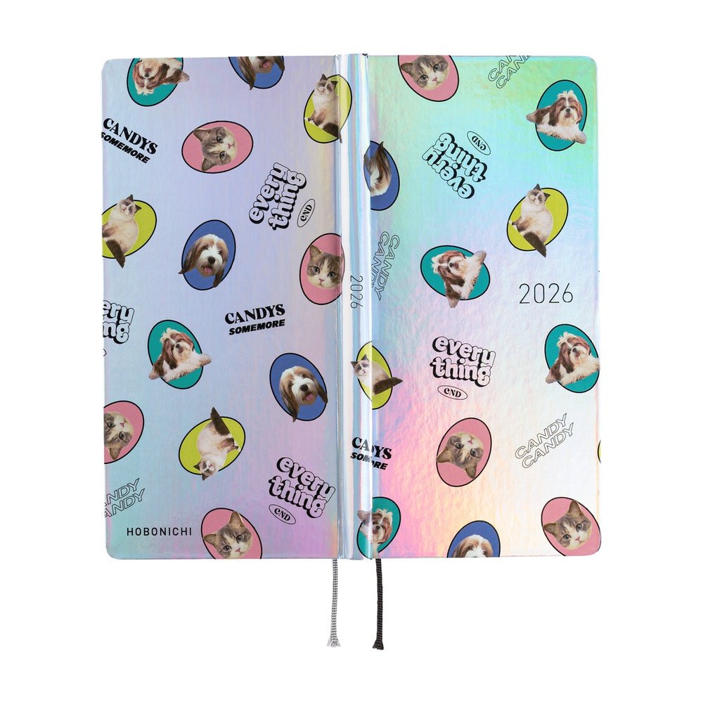Hobonichi Techo Weeks 2026 - Candy Stripper: Random Dog & Cat (Aurora) Boston General Store