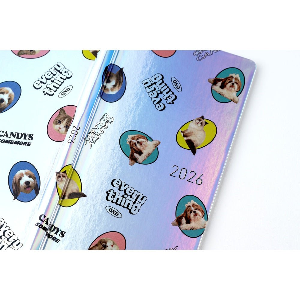 Hobonichi Techo Weeks 2026 - Candy Stripper: Random Dog & Cat (Aurora) Boston General Store