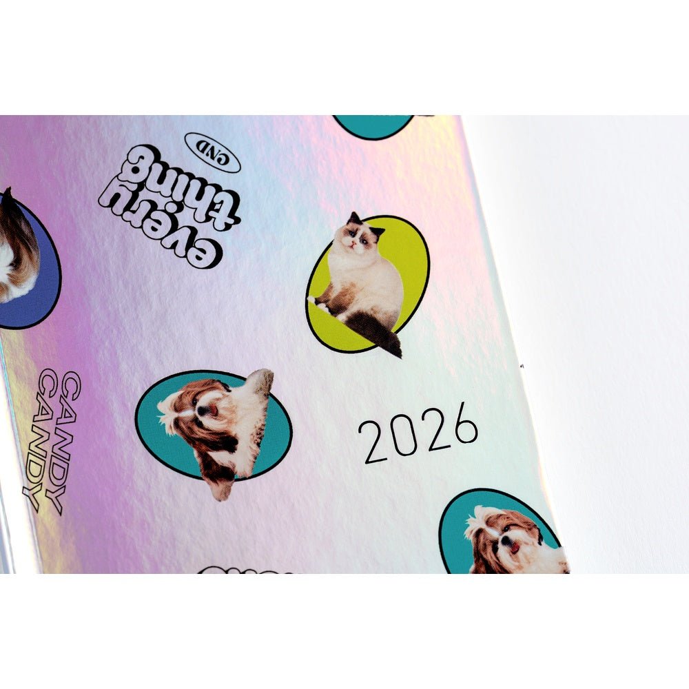 Hobonichi Techo Weeks 2026 - Candy Stripper: Random Dog & Cat (Aurora) Boston General Store