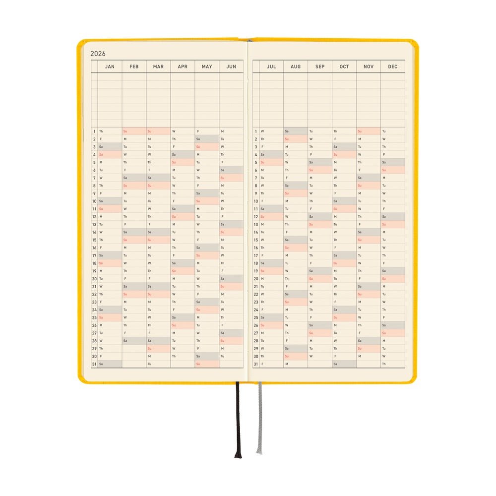 Hobonichi Techo Weeks 2026 - Colors: Full Moon Yellow Boston General Store