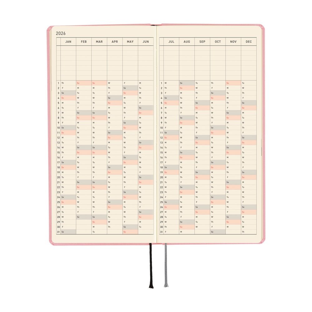 Hobonichi Techo Weeks 2026 - Colors: Strawberry Milk Boston General Store