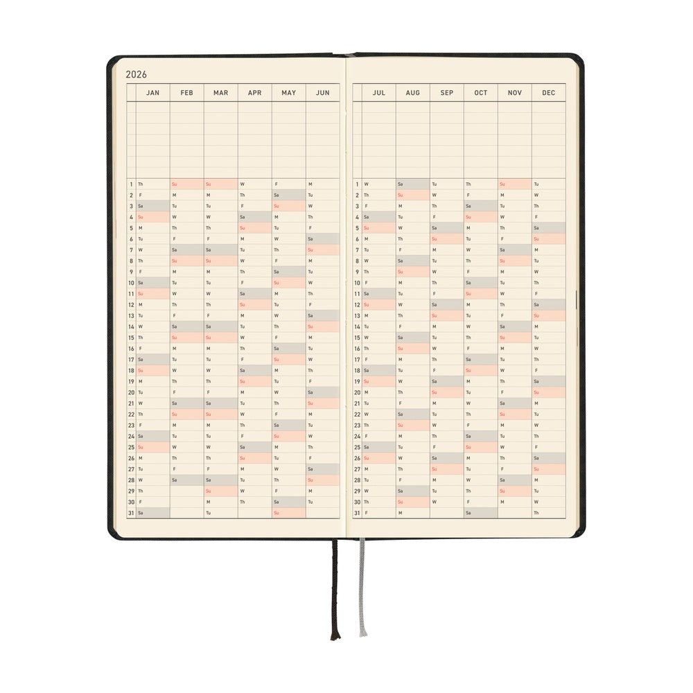 Hobonichi Techo Weeks 2026 - Paper Series: Black Gingham Boston General Store