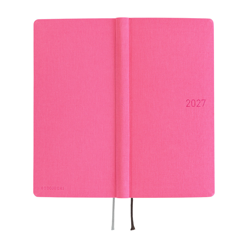 A 2027 Hobonichi Mega Weeks planner in the color Pink Sapphire.