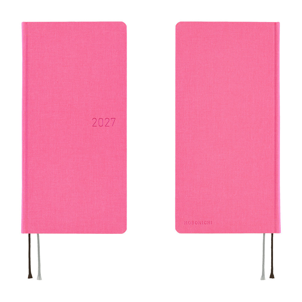 A 2027 Hobonichi Mega Weeks planner in the color Pink Sapphire.