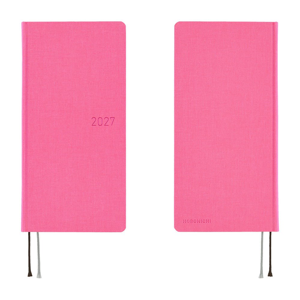 A 2027 Hobonichi Mega Weeks planner in the color Pink Sapphire.