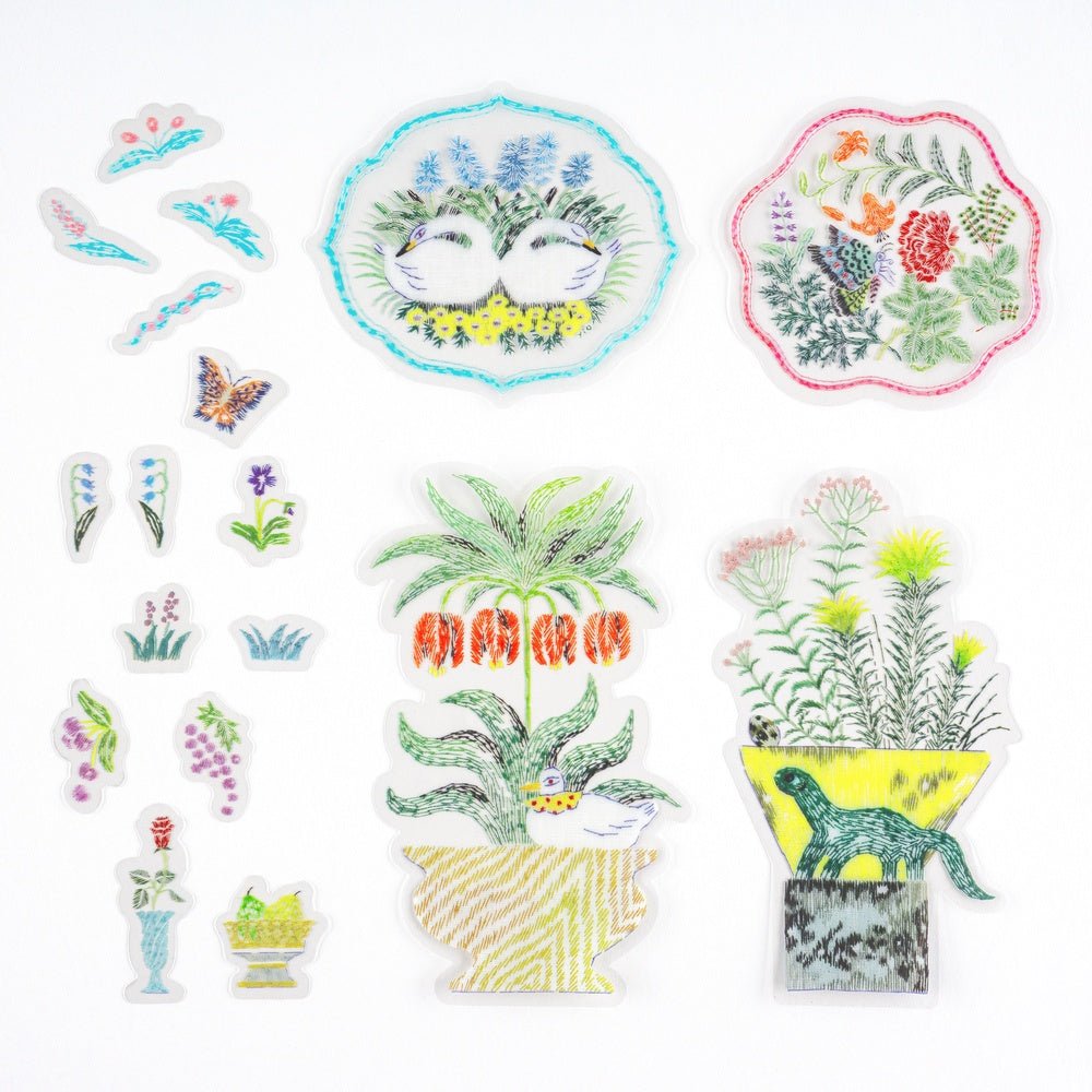 iyo okumi: Transparent Embroidery Sticker Set - My Garden Boston General Store