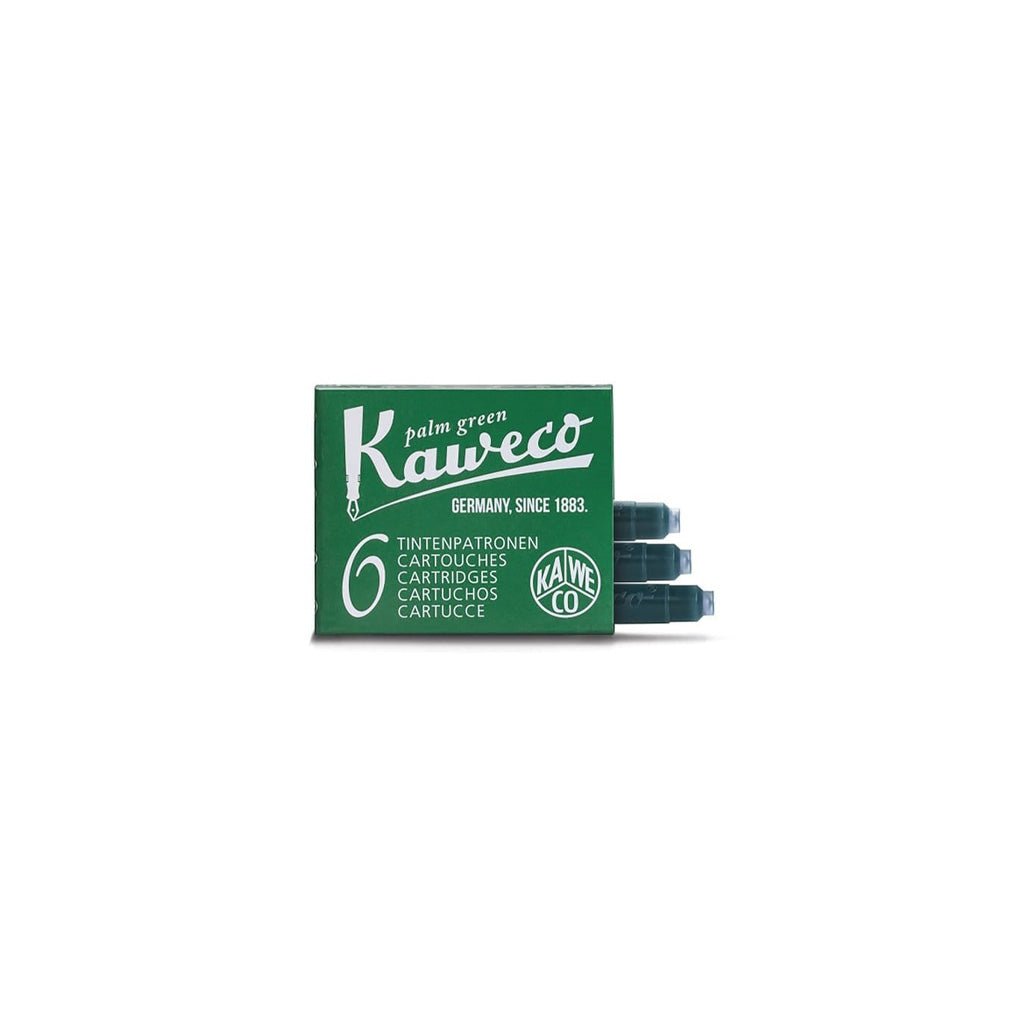 Palm green Kaweco ink cartridges packaging on a white background
