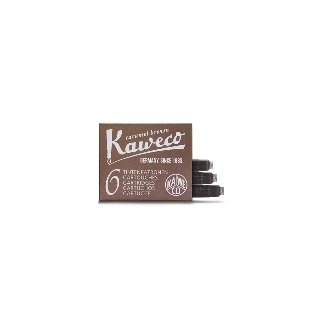 Caramel Brown Kaweco ink cartridges packaging with six cartridges on a white background
