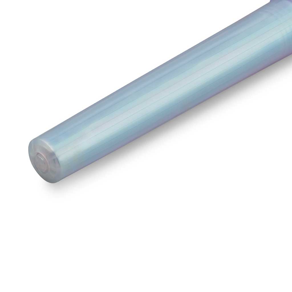 End of Iridescent Pearl Kaweco perkeo fountain pen on white background